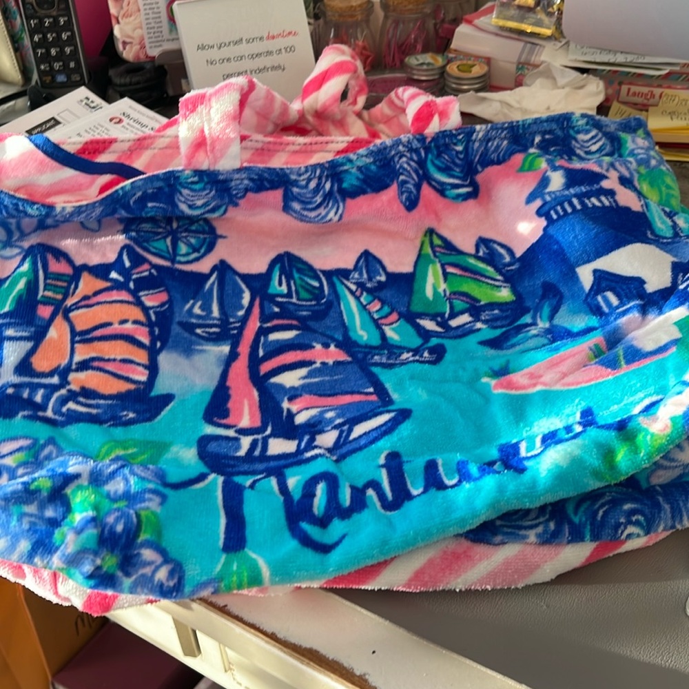 Lilly Pulitzer Nantucket beach terrycloth destination tote NWT